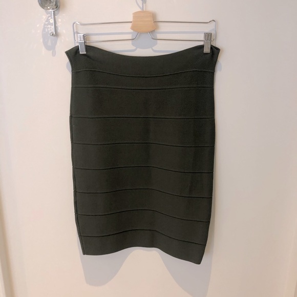 Olive Green Bandage Stretchy Pencil Skirt - Picture 1 of 1